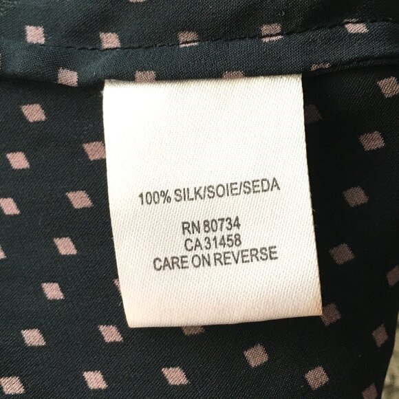 BCBGMaxAzria Dark Blue Square Polka Dot Pattern Silk Camisole Top Women Size 2 - Picture 7 of 8